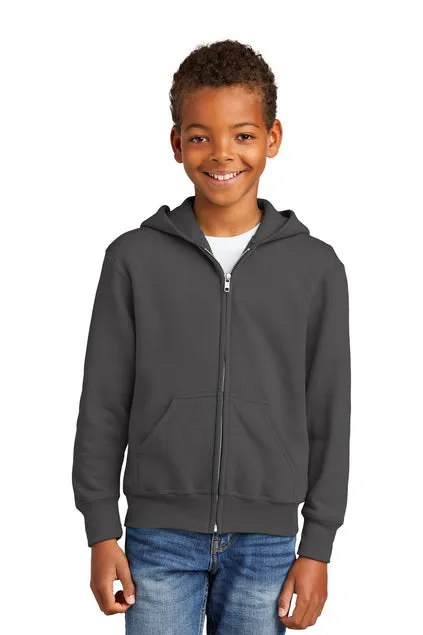 EMBROIDERED - PC90YZH - Port & Company® Youth Core Fleece Full-Zip Hooded Sweatshirt