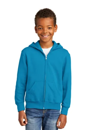 EMBROIDERED - PC90YZH - Port & Company® Youth Core Fleece Full-Zip Hooded Sweatshirt