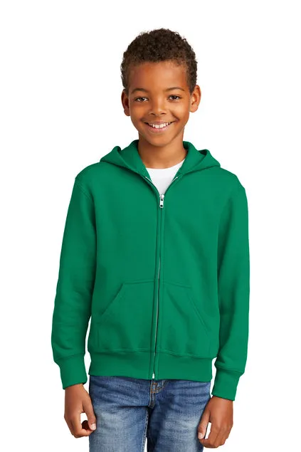 EMBROIDERED - PC90YZH - Port & Company® Youth Core Fleece Full-Zip Hooded Sweatshirt