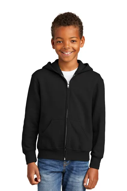 EMBROIDERED - PC90YZH - Port & Company® Youth Core Fleece Full-Zip Hooded Sweatshirt
