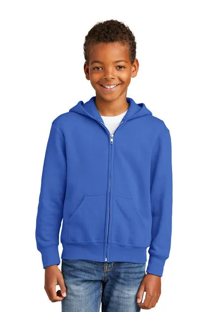 EMBROIDERED - PC90YZH - Port & Company® Youth Core Fleece Full-Zip Hooded Sweatshirt