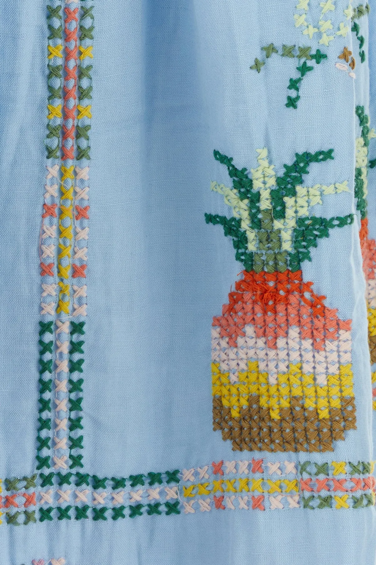 Embroidered wool blend dress