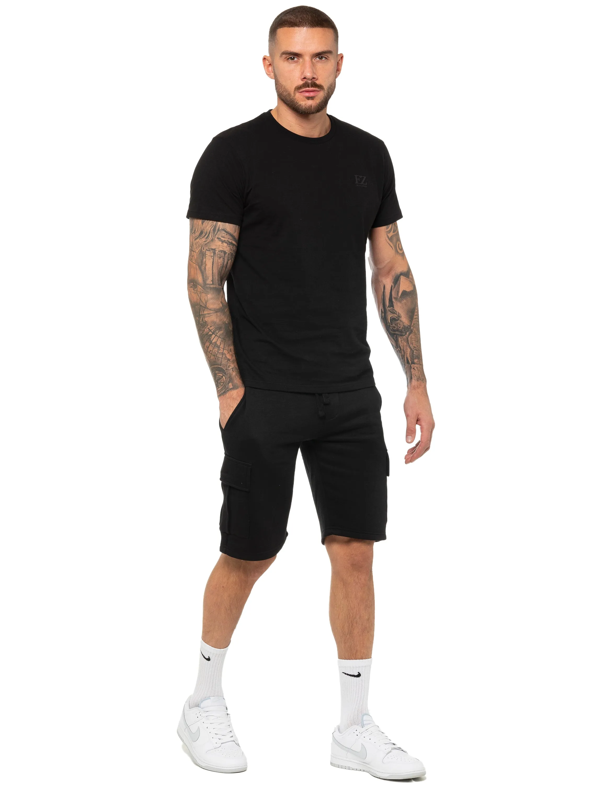 Enzo | Mens Cargo Fleece Shorts