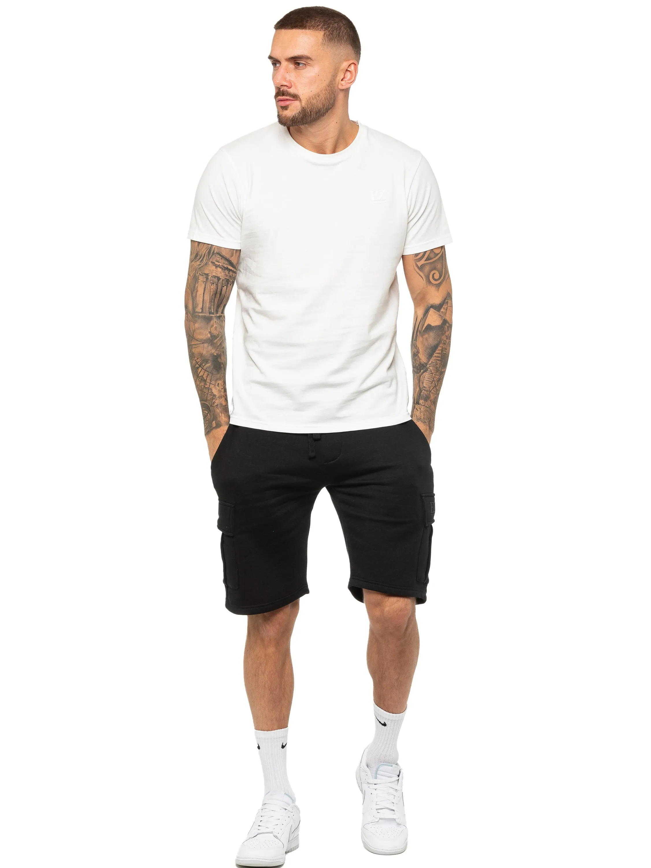 Enzo | Mens Cargo Fleece Shorts