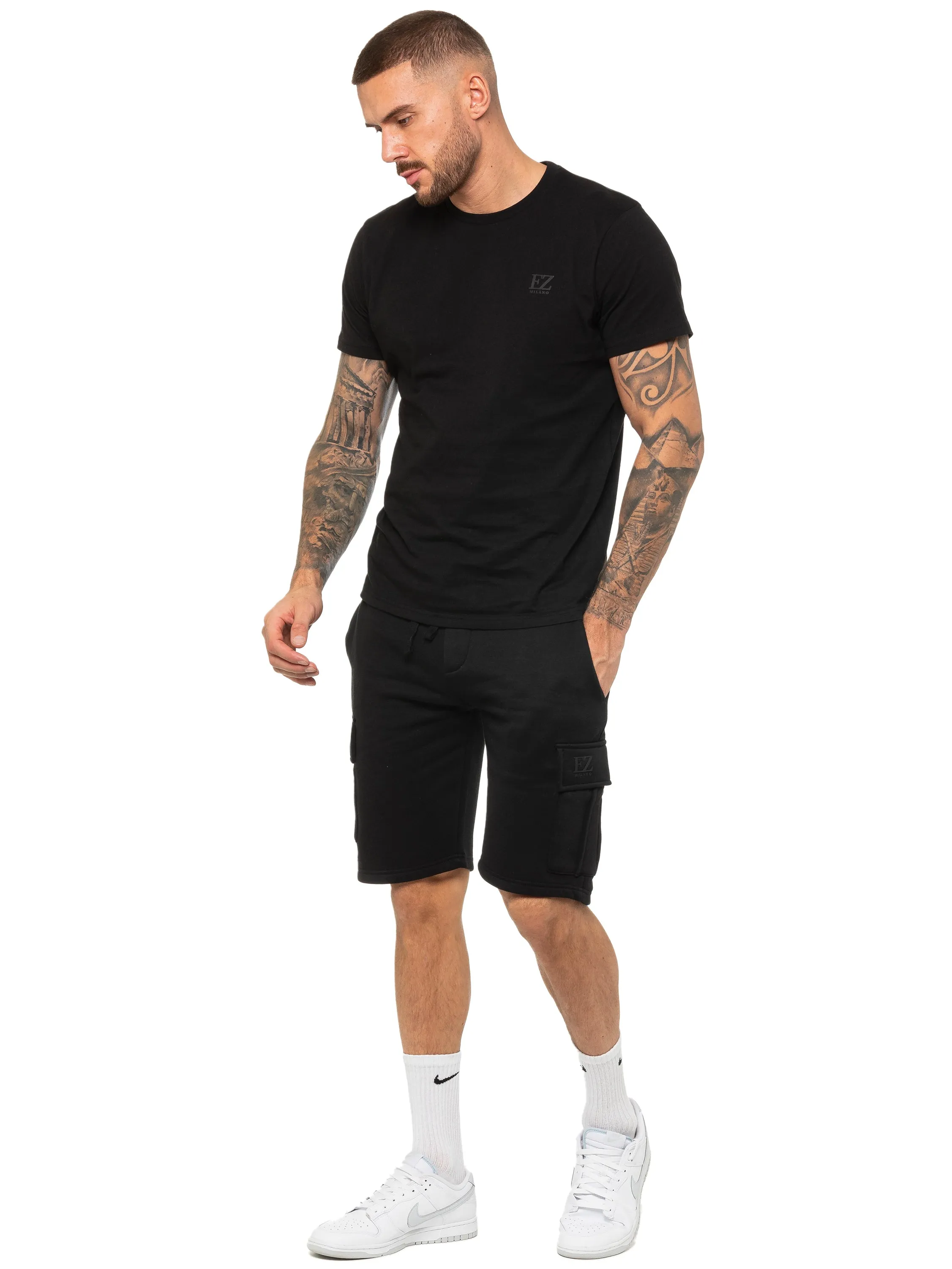 Enzo | Mens Cargo Fleece Shorts