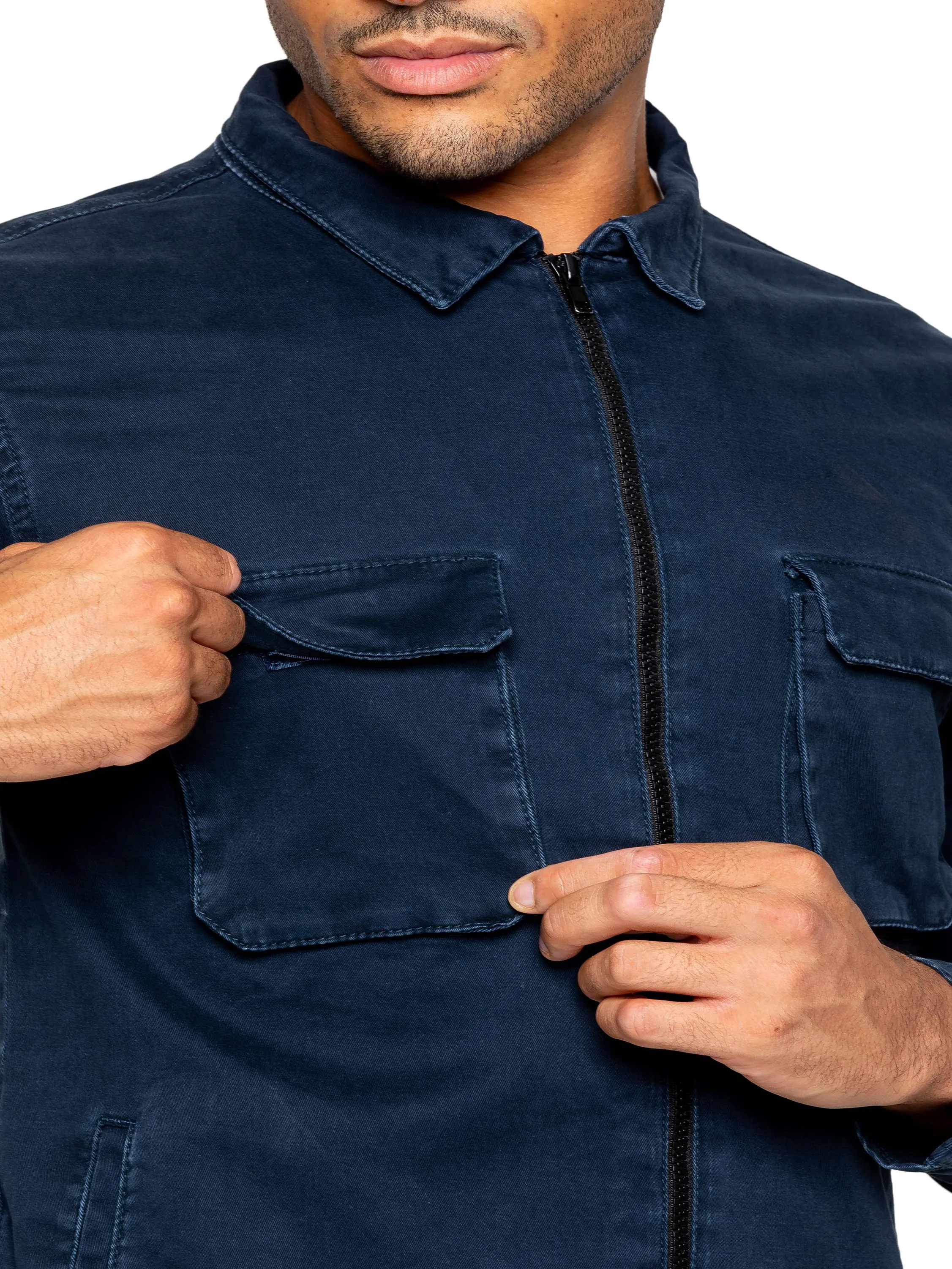 Enzo | Mens Cargo Overshirt Tracksuit With Shorts Set