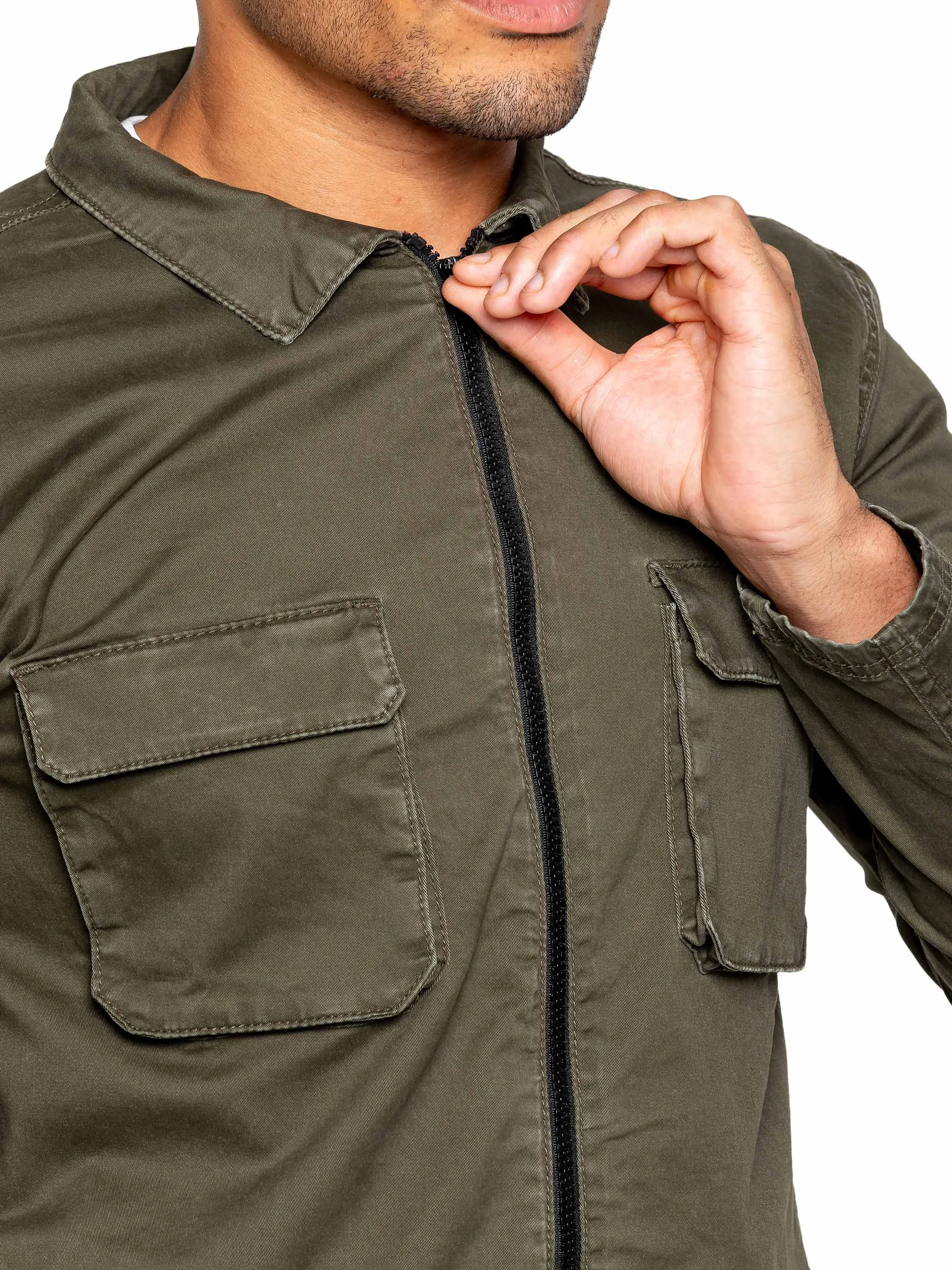 Enzo | Mens Cargo Overshirt Tracksuit With Shorts Set
