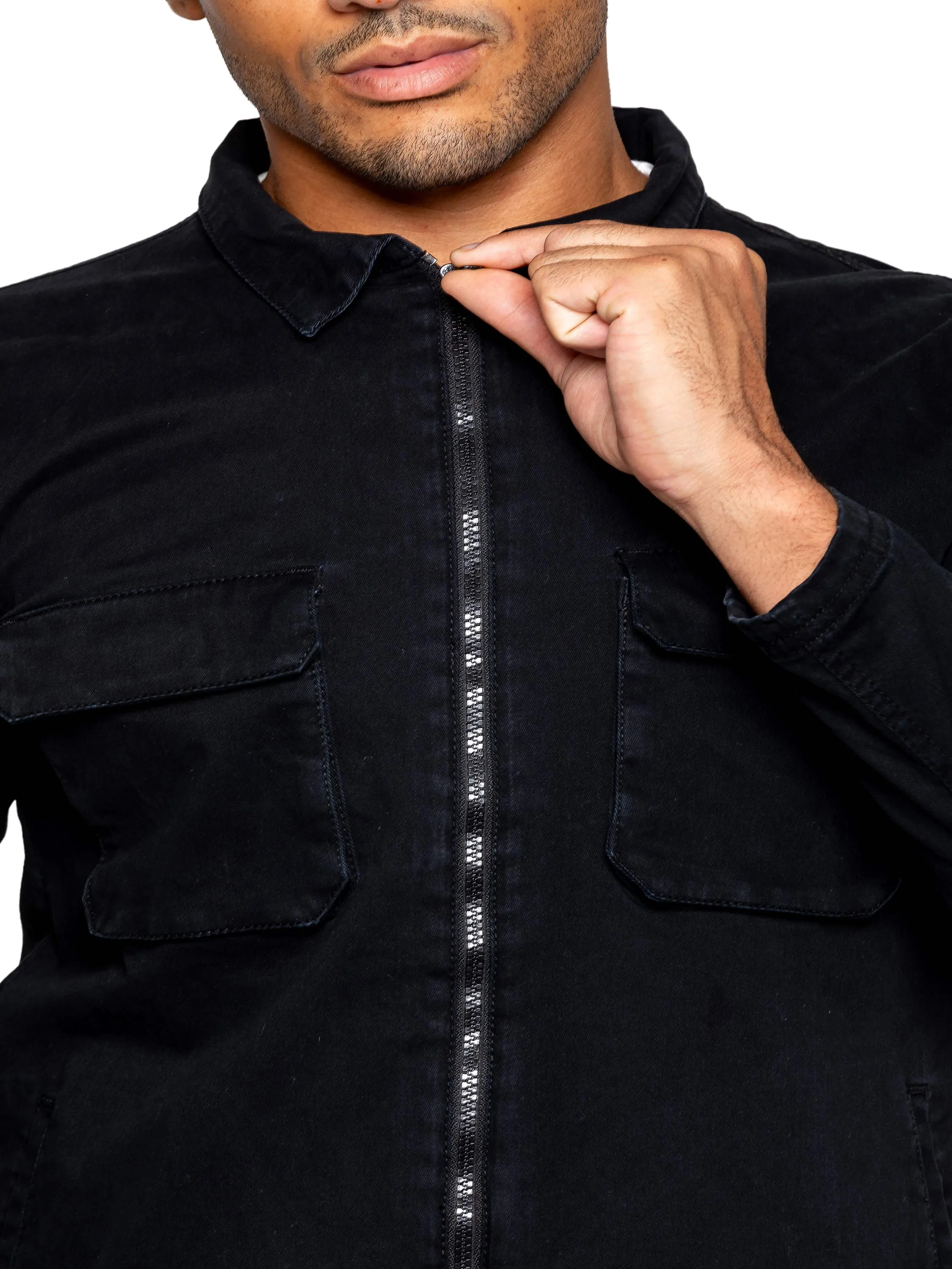 Enzo | Mens Cargo Overshirt Tracksuit With Shorts Set