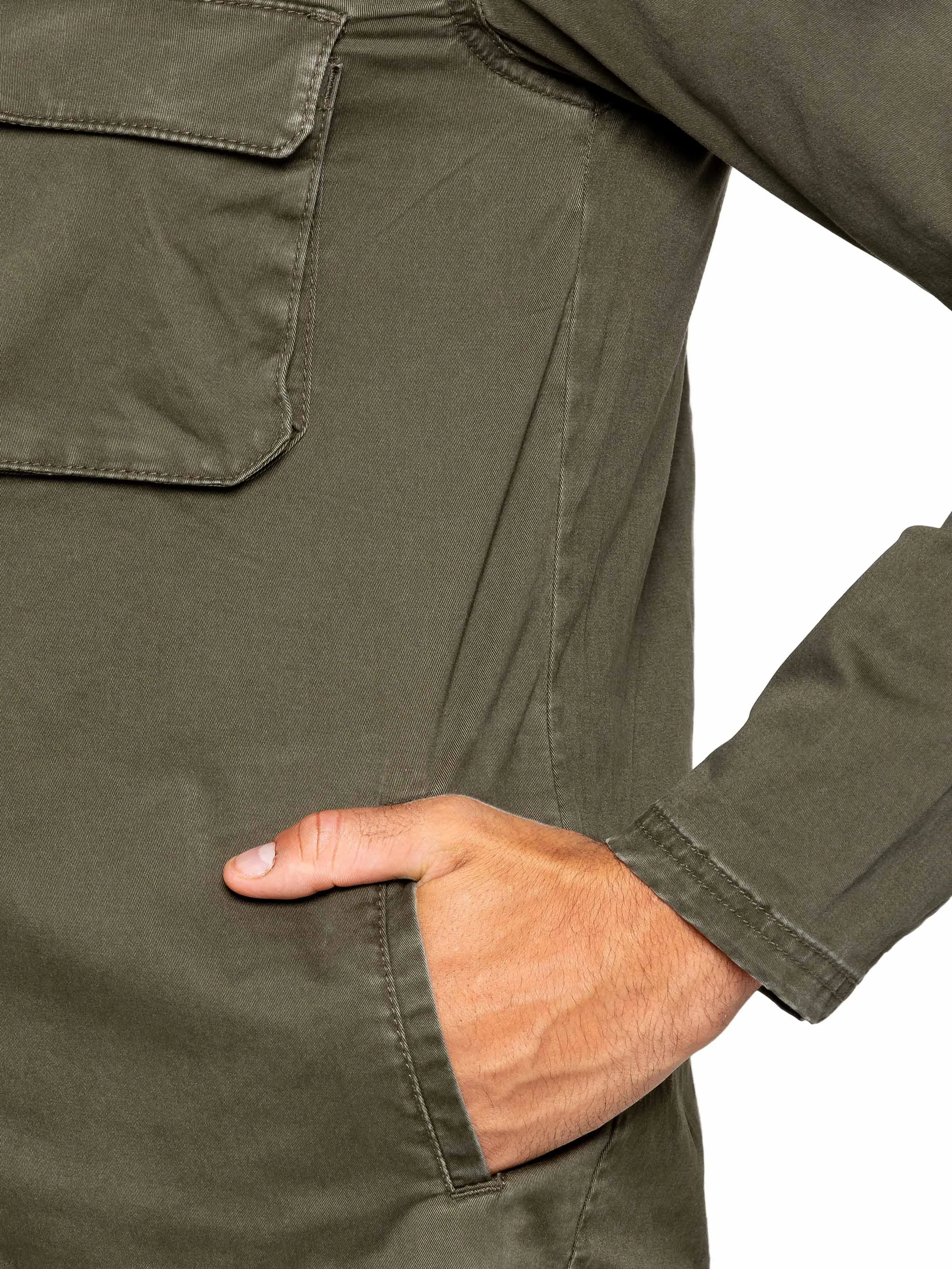 Enzo | Mens Cargo Overshirt Tracksuit With Shorts Set