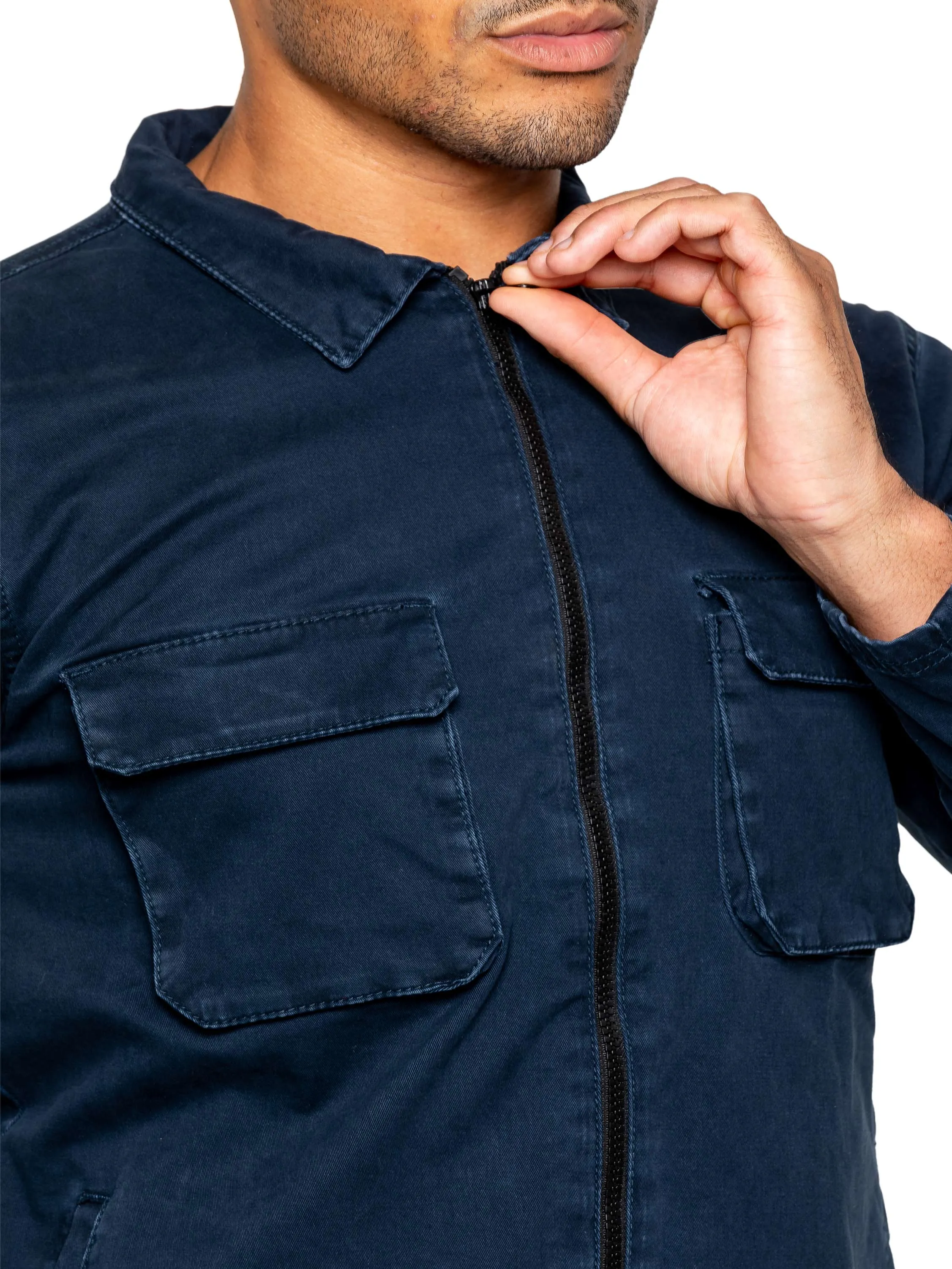 Enzo | Mens Cargo Overshirt Tracksuit With Shorts Set