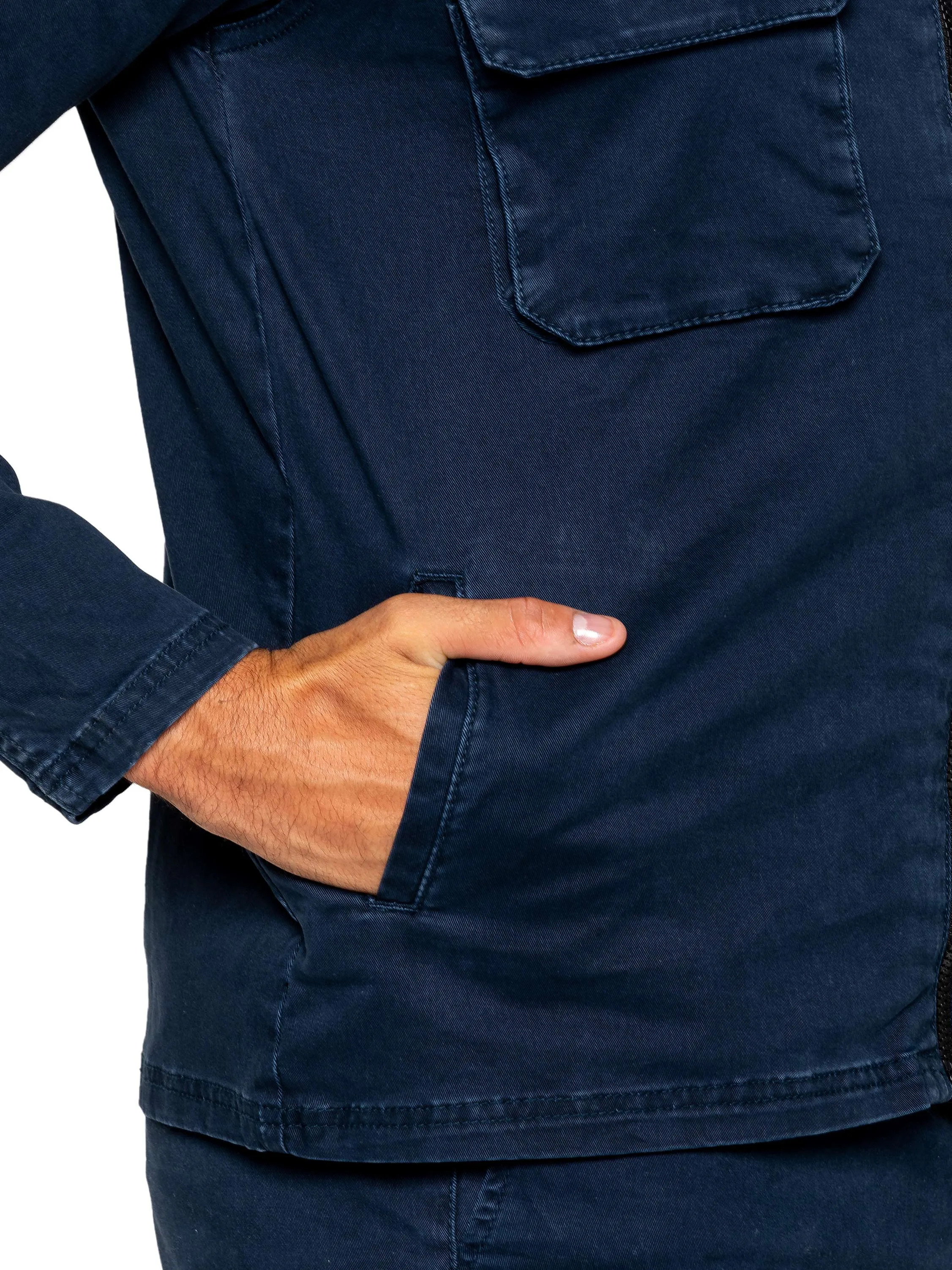 Enzo | Mens Cargo Overshirt Tracksuit With Shorts Set