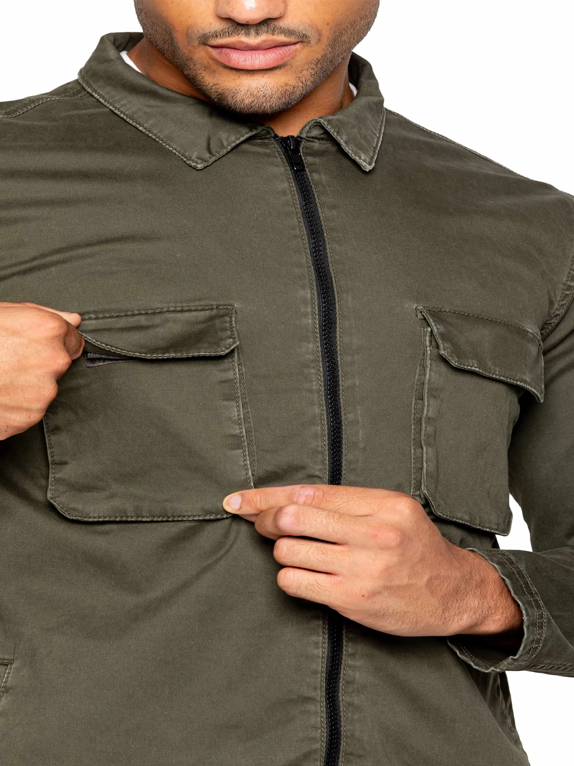 Enzo | Mens Cargo Overshirt Tracksuit With Shorts Set