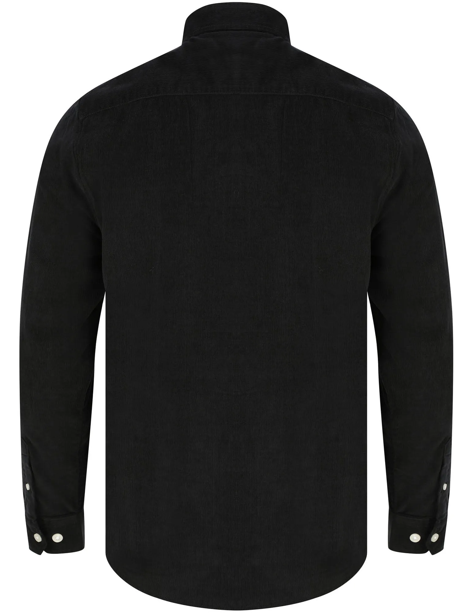 Erskine Corduroy Cotton Long Sleeve Shirt In Jet Black - Tokyo Laundry
