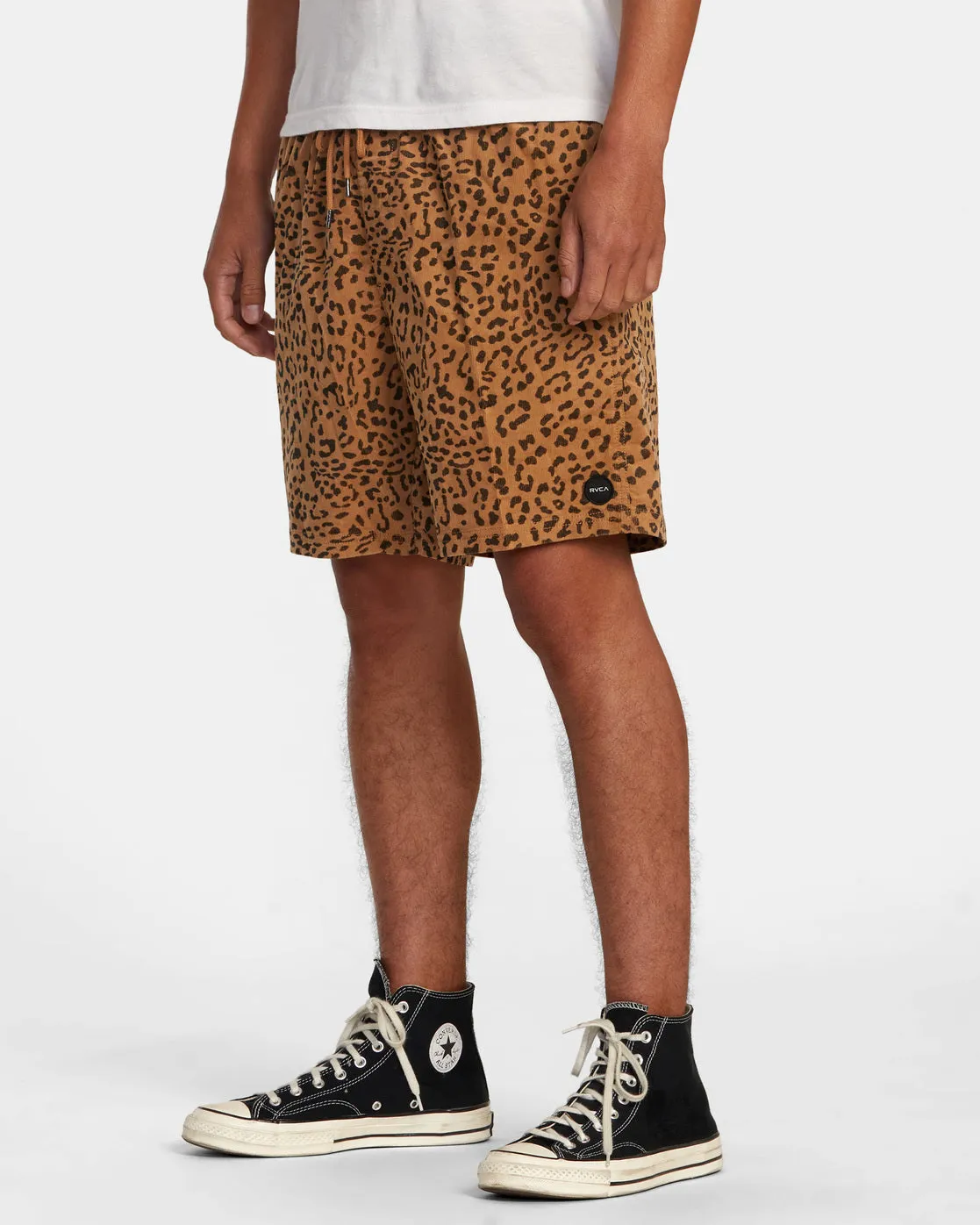 Escape 17" Elastic Waist Corduroy Shorts - Cheetah