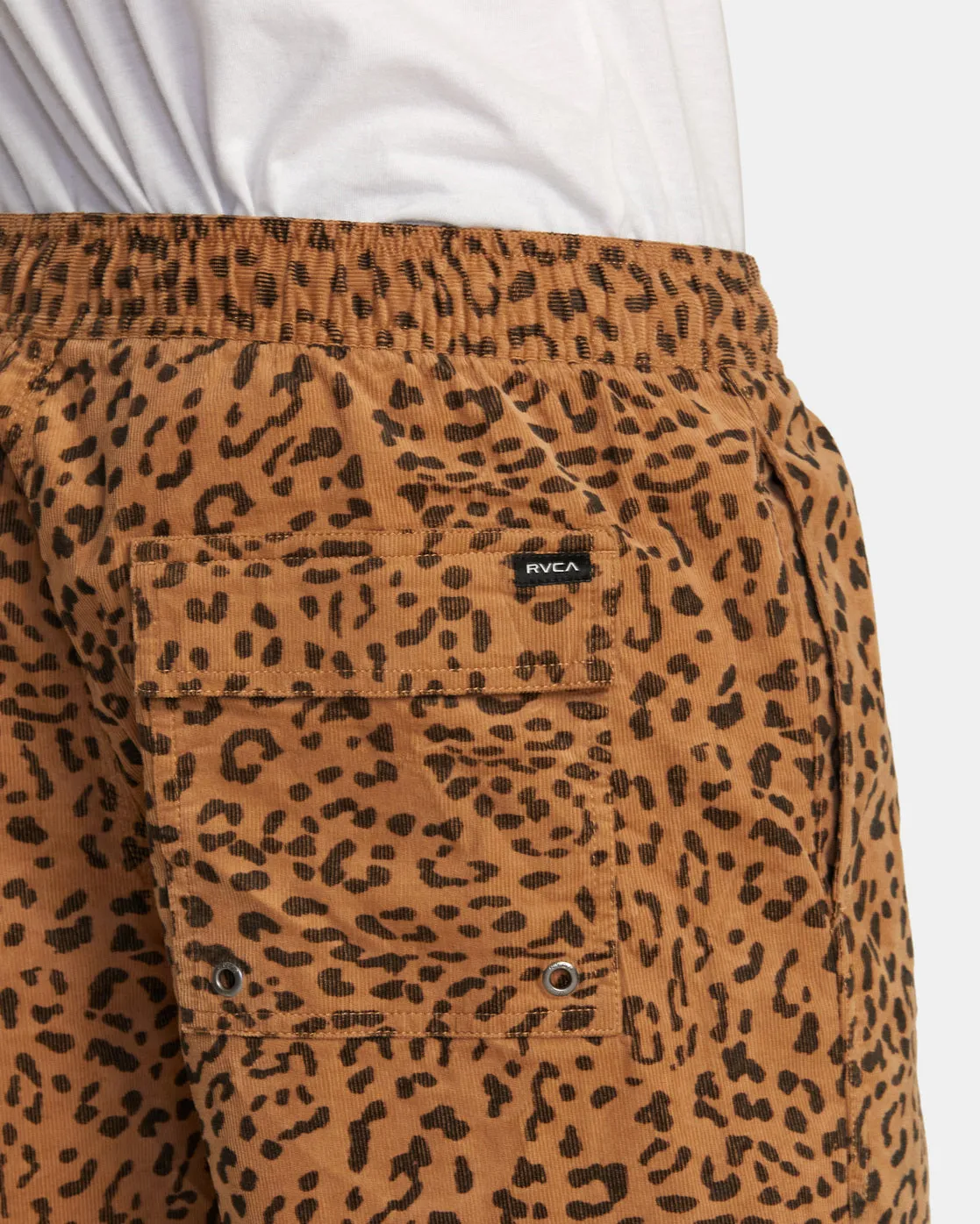Escape 17" Elastic Waist Corduroy Shorts - Cheetah