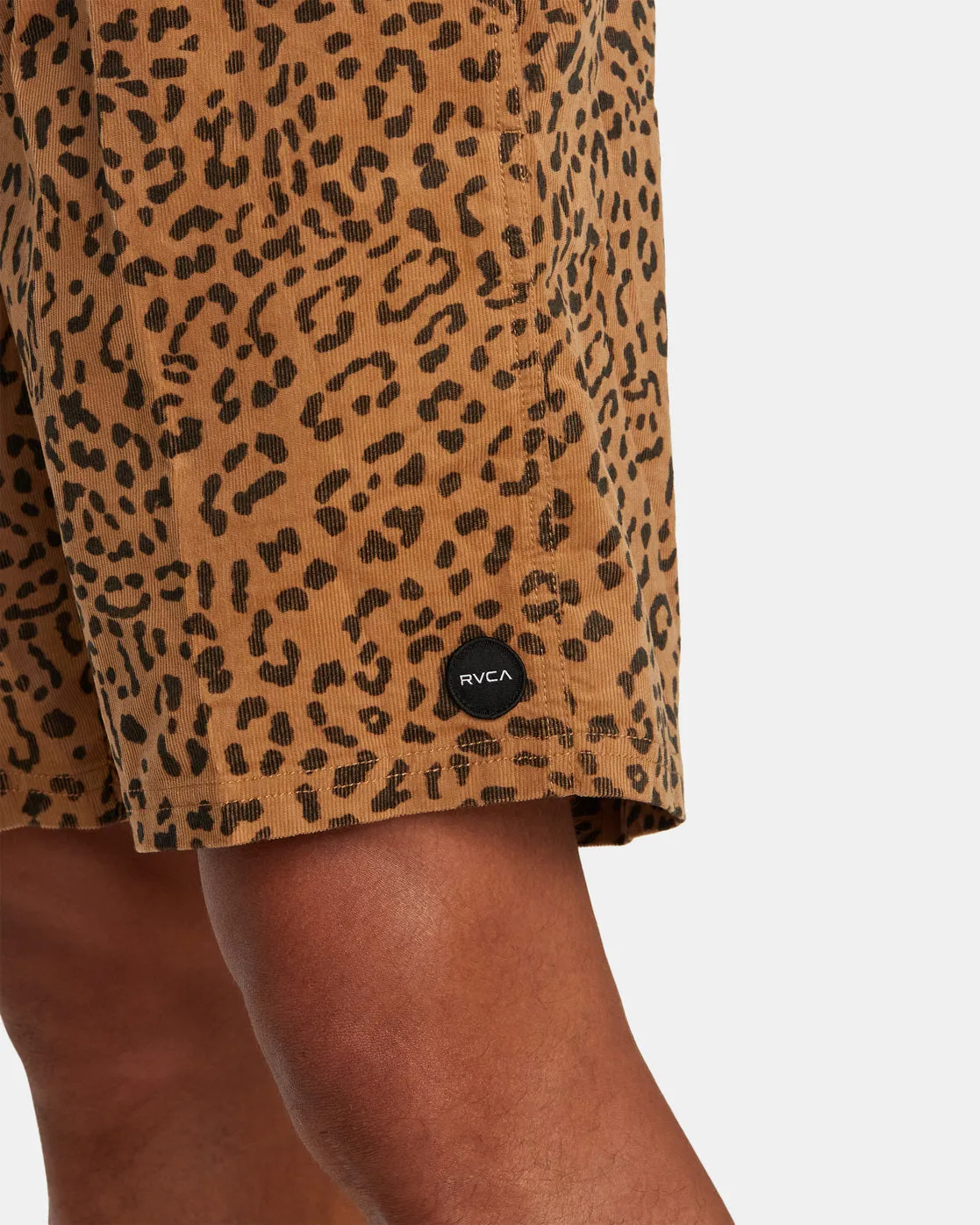 Escape 17" Elastic Waist Corduroy Shorts - Cheetah
