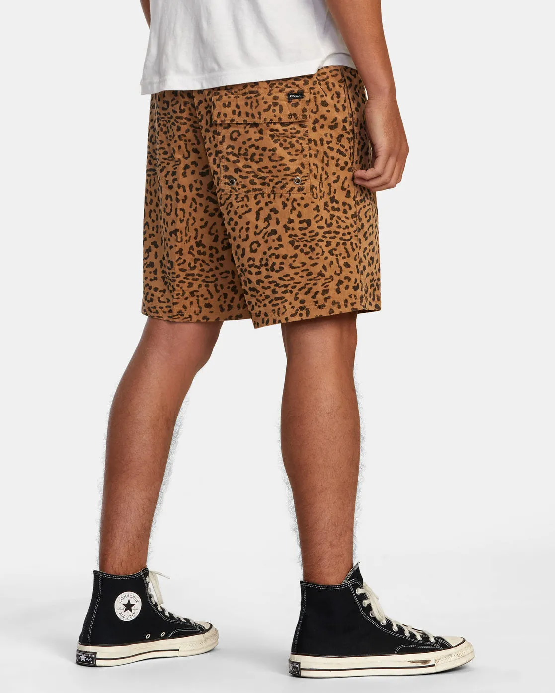 Escape 17" Elastic Waist Corduroy Shorts - Cheetah