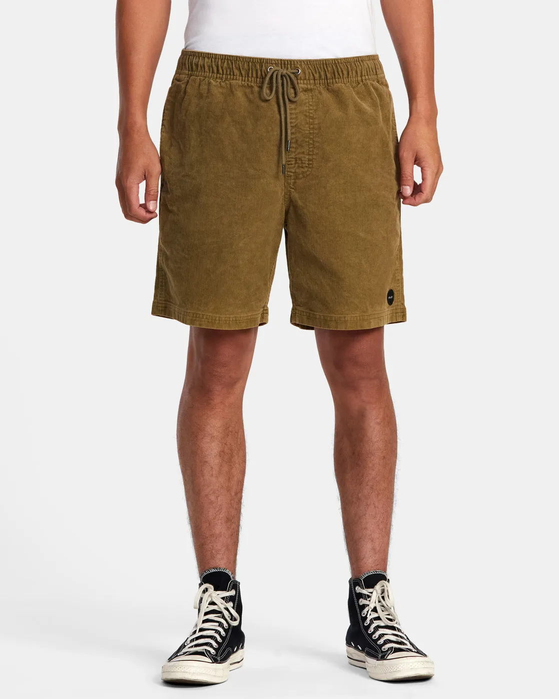 Escape 17" Elastic Waist Corduroy Shorts - Tobacco