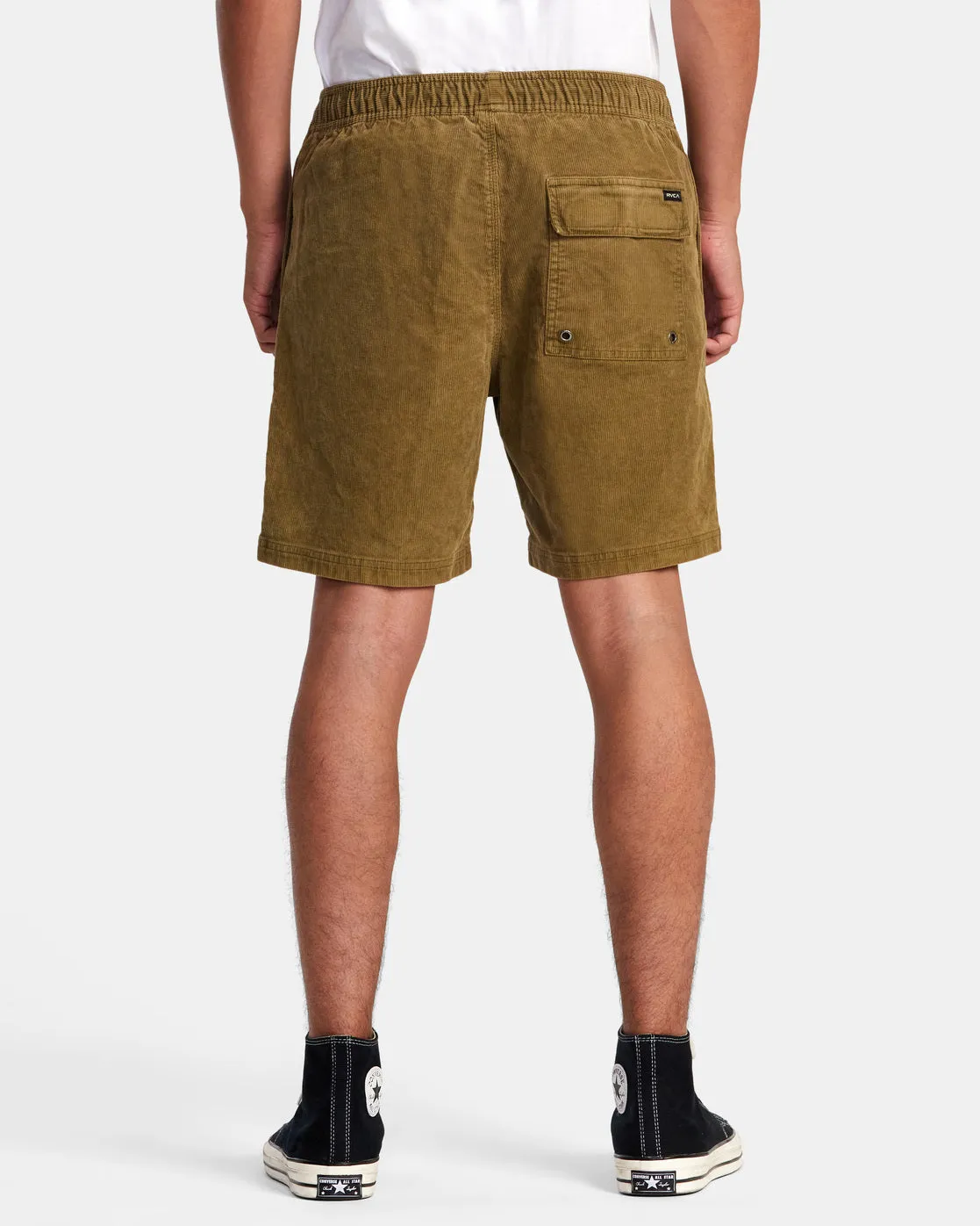Escape 17" Elastic Waist Corduroy Shorts - Tobacco