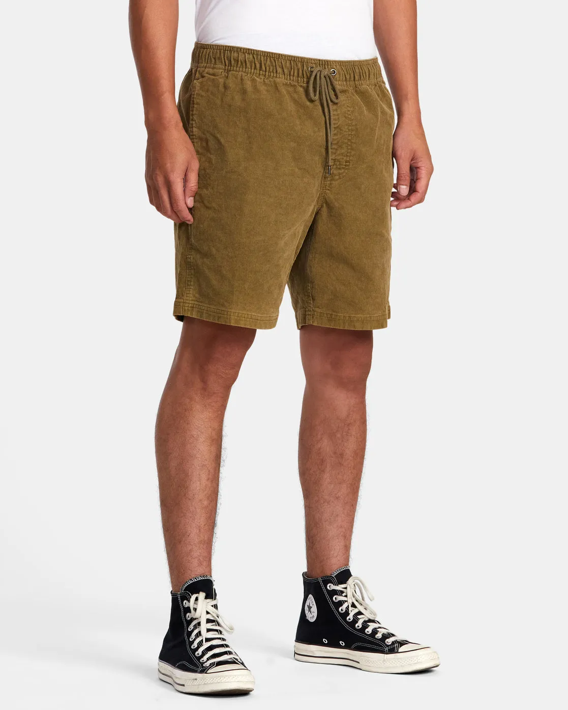 Escape 17" Elastic Waist Corduroy Shorts - Tobacco
