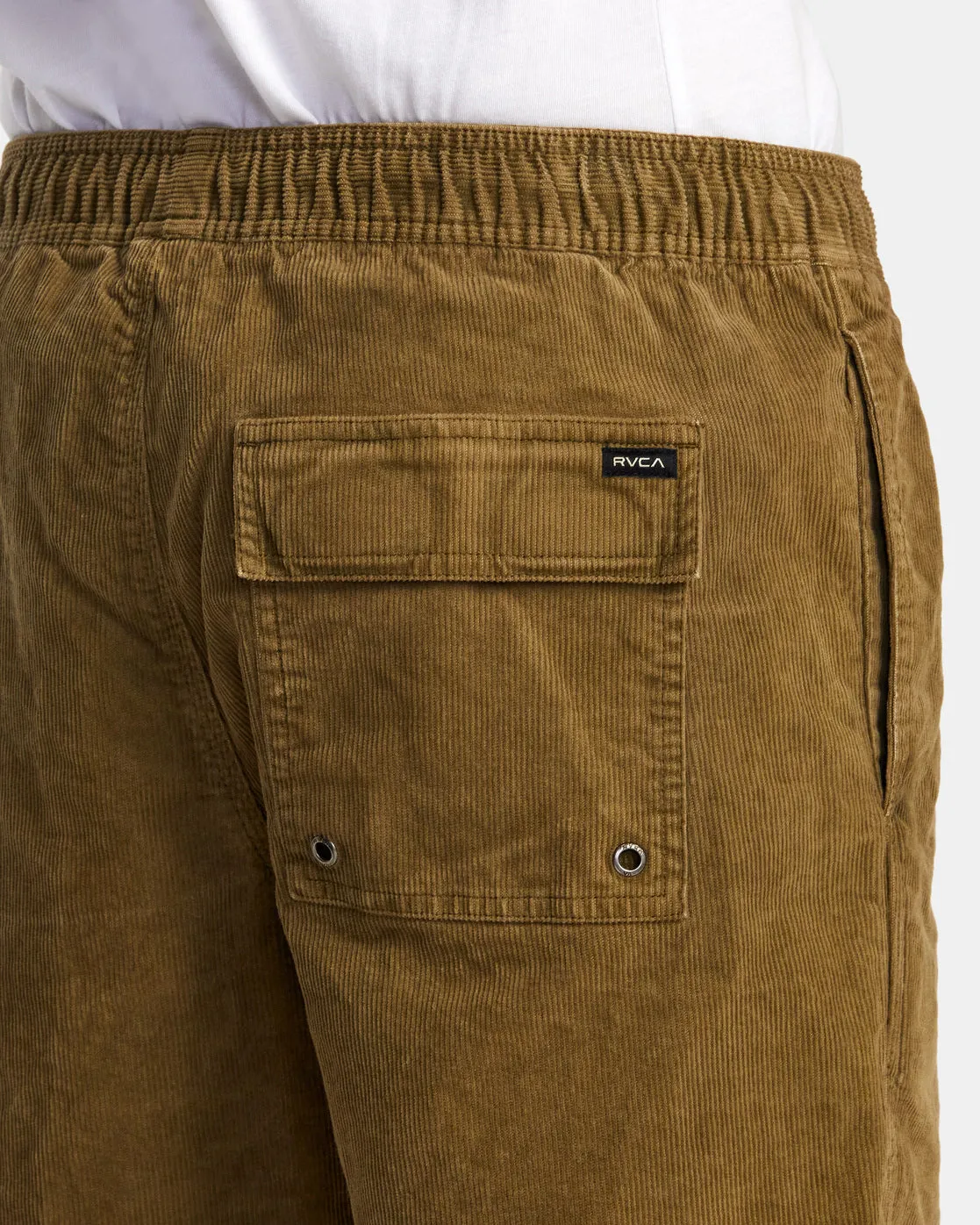 Escape 17" Elastic Waist Corduroy Shorts - Tobacco