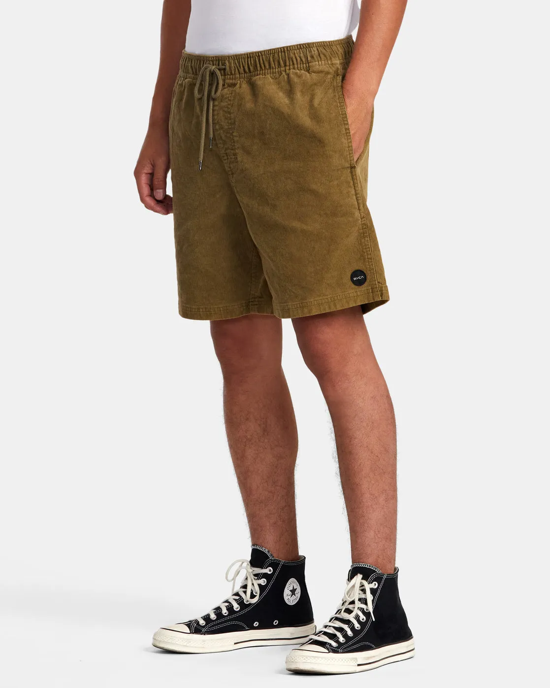 Escape 17" Elastic Waist Corduroy Shorts - Tobacco