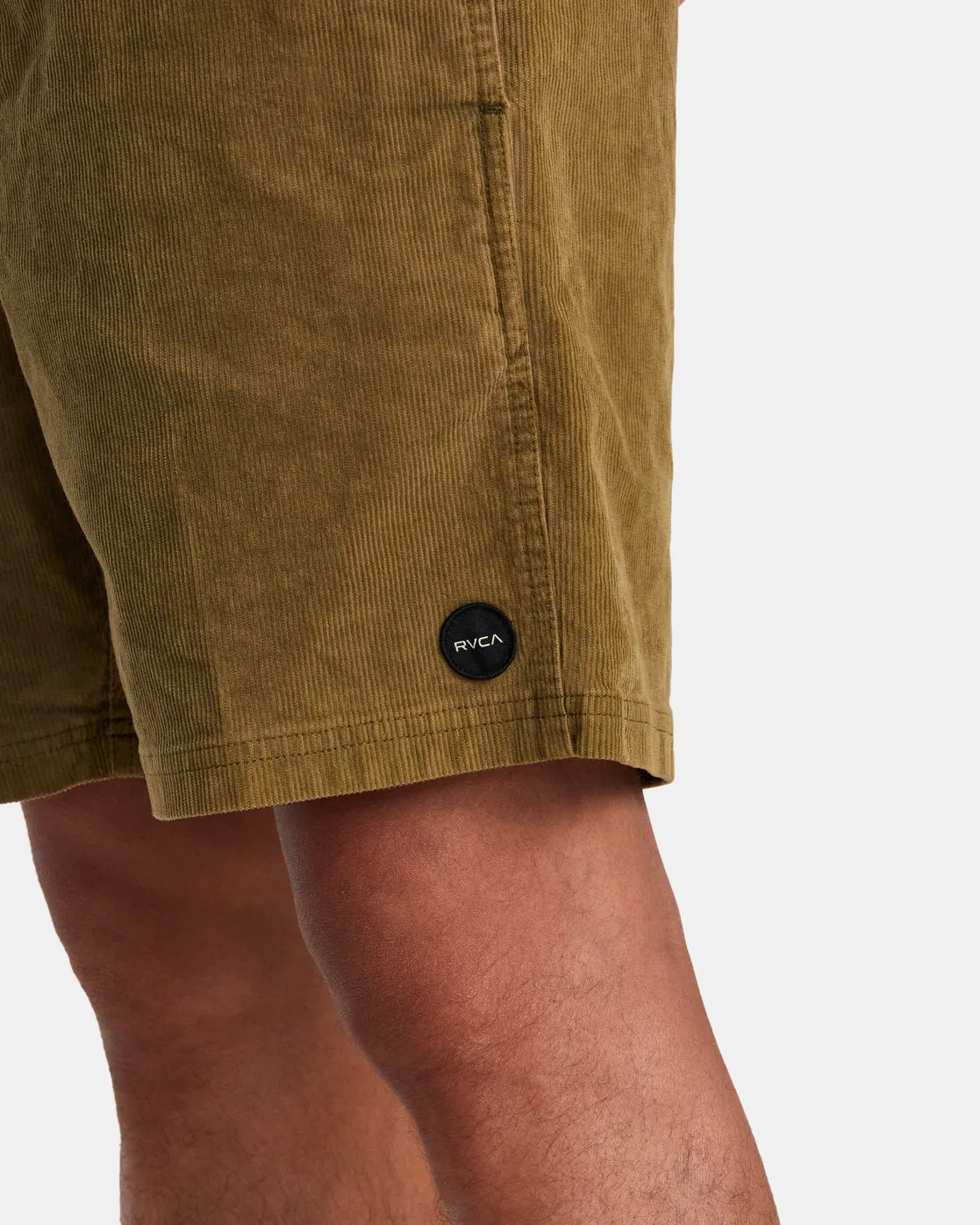 Escape 17" Elastic Waist Corduroy Shorts - Tobacco