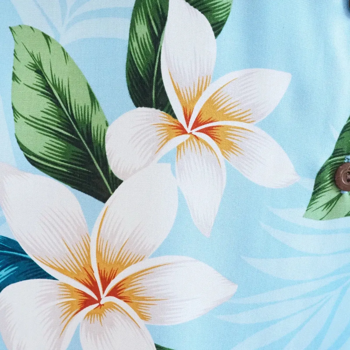 escape blue hawaiian lady blouse