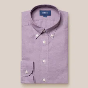 Eton Utility Fit Textured Weave Shirt Mid Purple