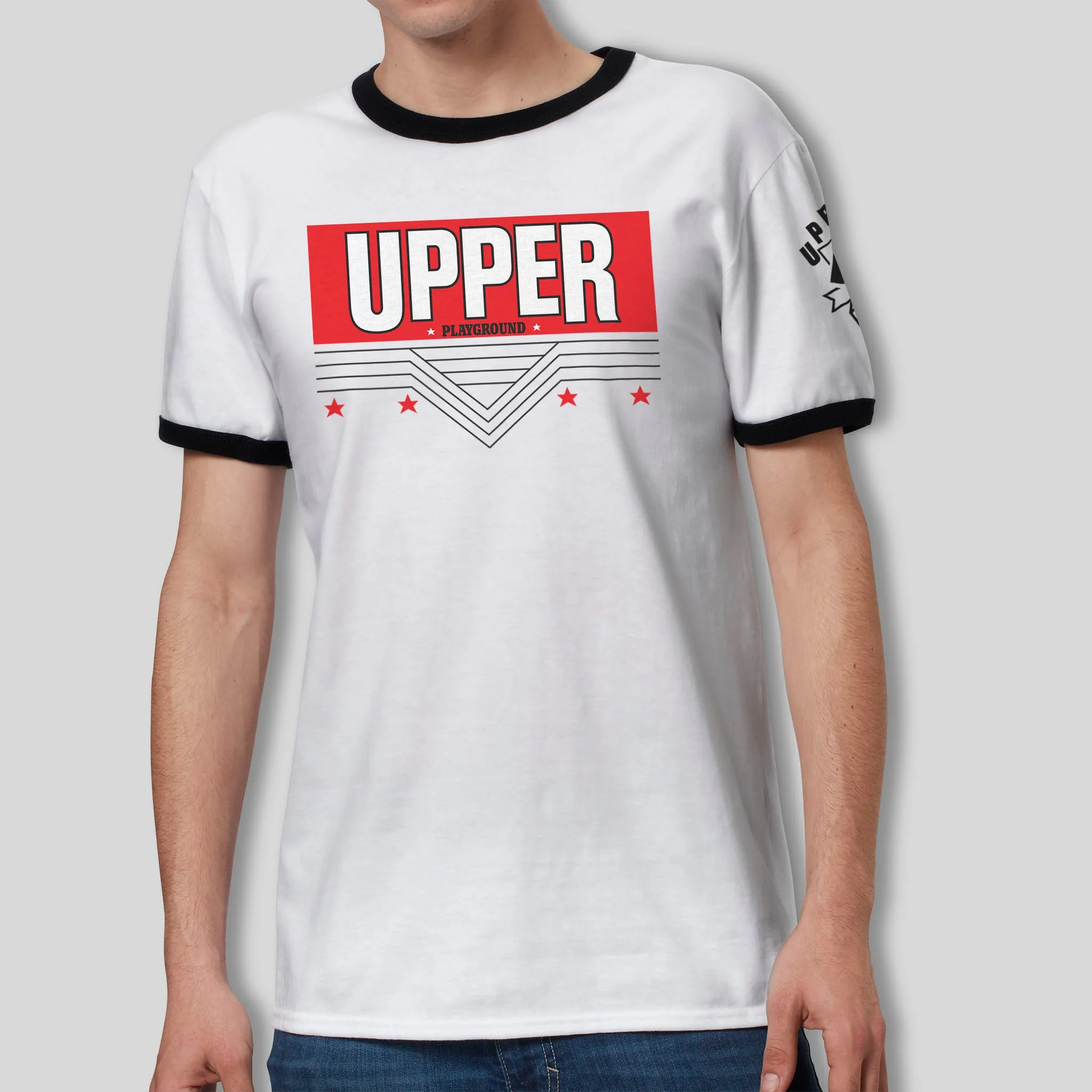 EURO - RED MEN'S RINGER TEE