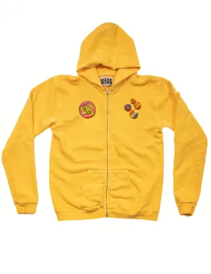 'Everybody Likes' Hooded Zip Fleece, Golden