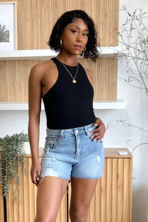 Everyday High Waist Denim Shorts