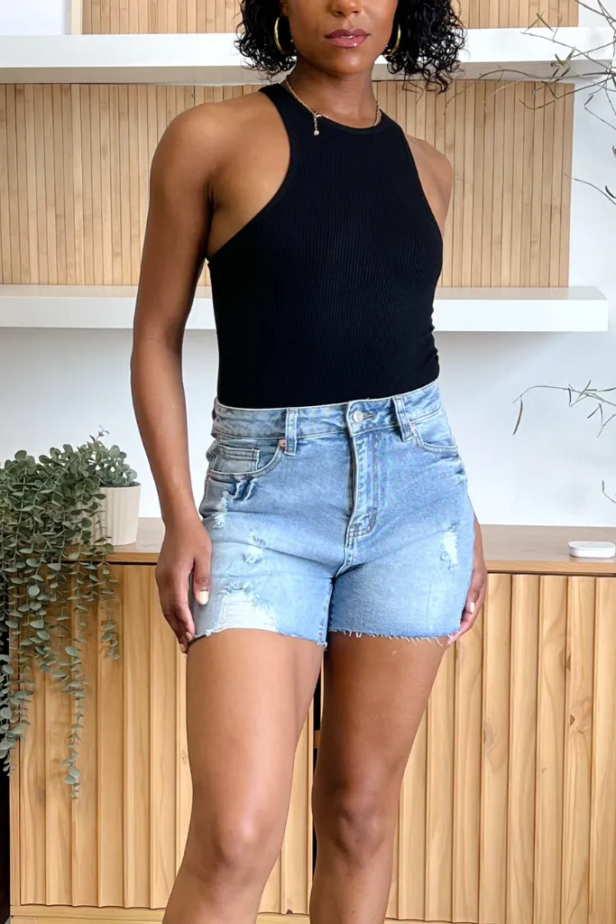 Everyday High Waist Denim Shorts