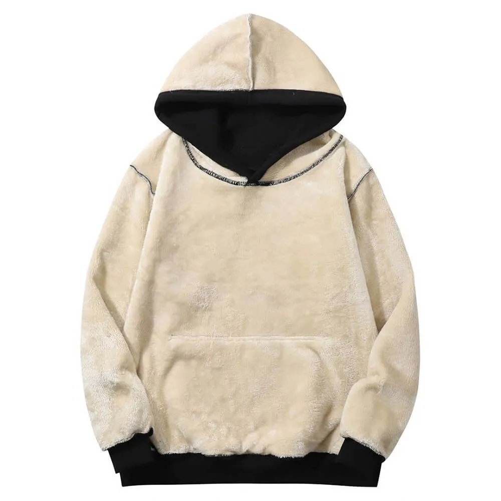 Everyone Was Thinking Crew Collar Fleece Sherpa Hoodie
