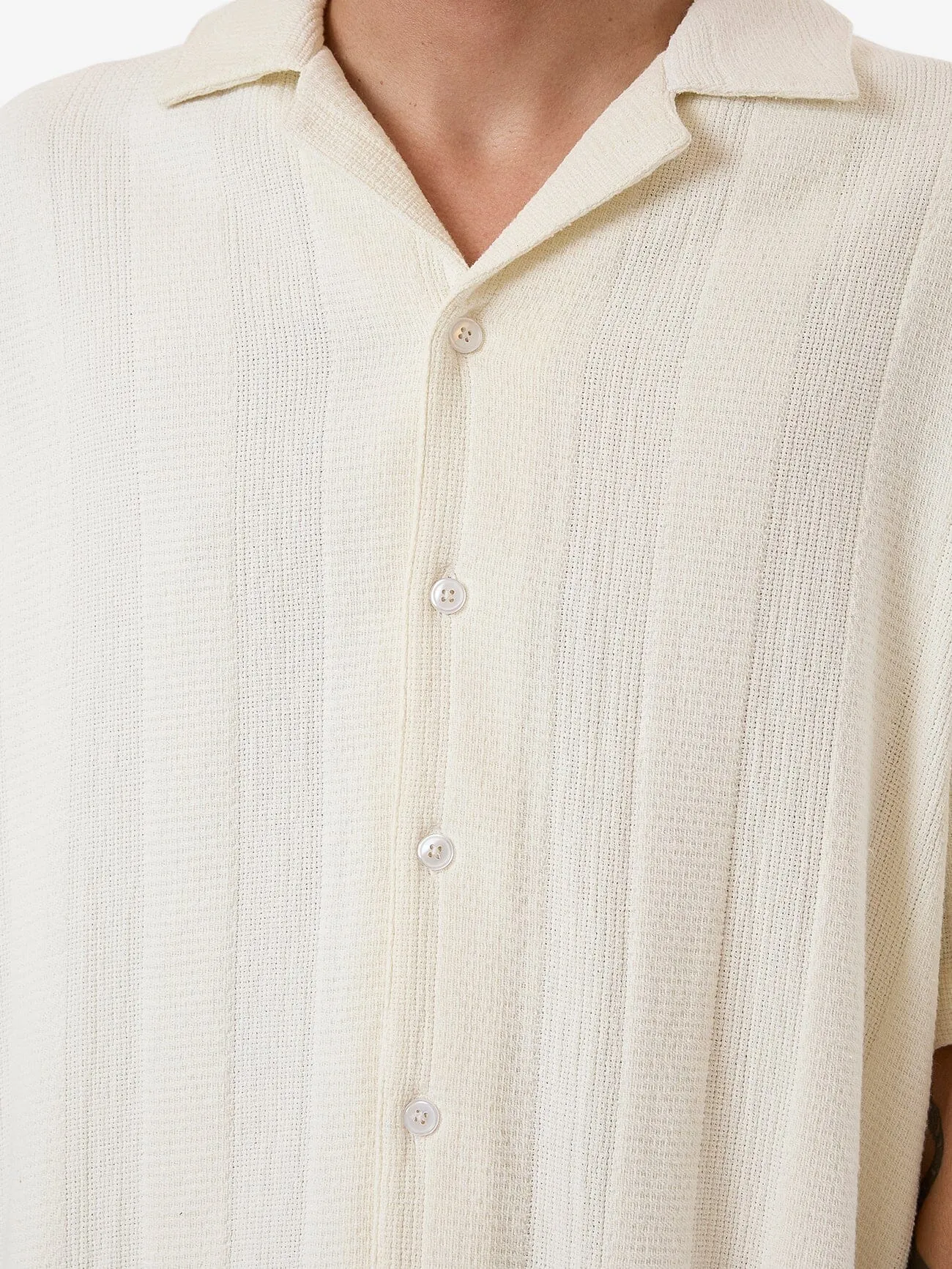 Evolution Bowling Shirt - Dirty White