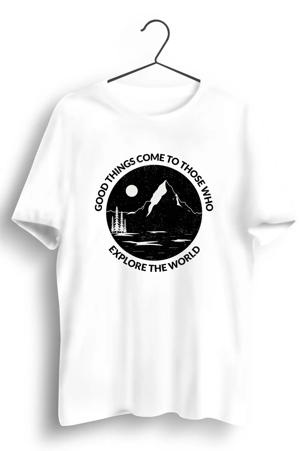Explore The World Graphic Printed White Tshirt