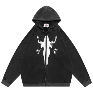 Extreme Aesthetic 'Shadow' Zip-Up Cotton Hoodie