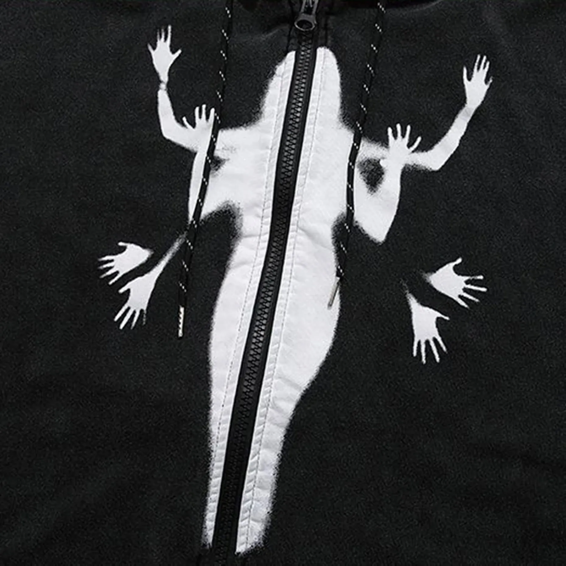 Extreme Aesthetic 'Shadow' Zip-Up Cotton Hoodie