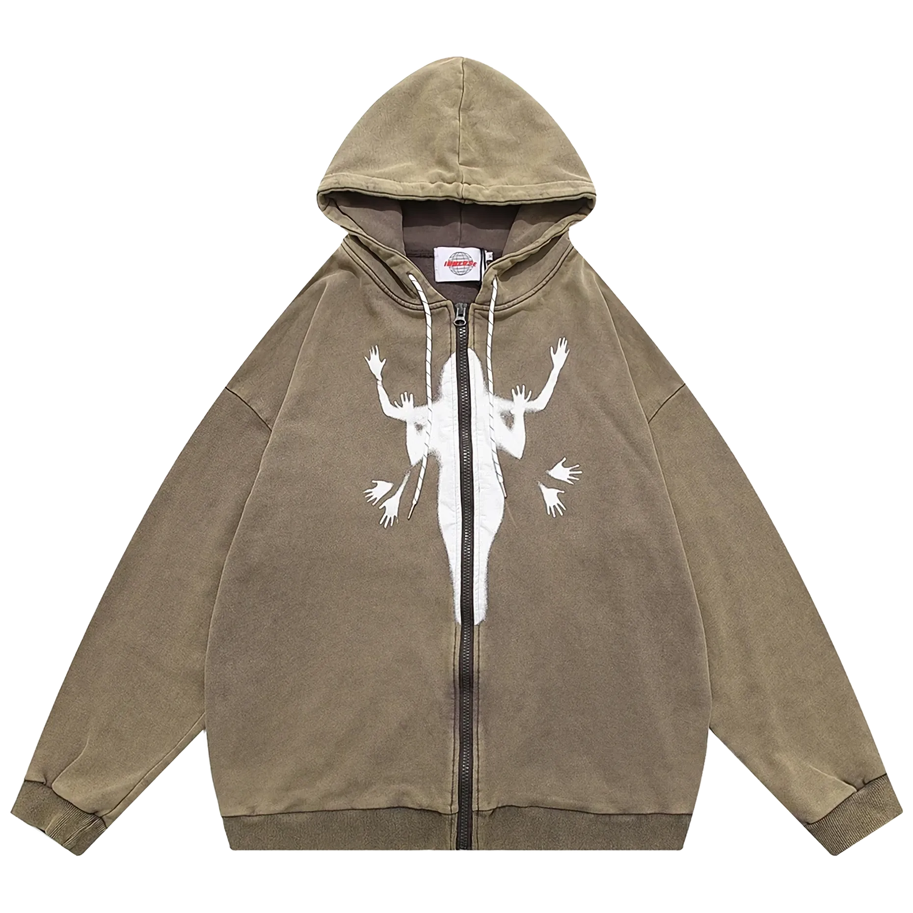 Extreme Aesthetic 'Shadow' Zip-Up Cotton Hoodie