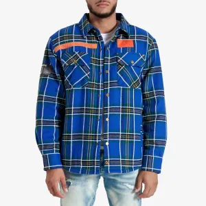 FACES FLANNEL OVERSHIRT (BLUE)