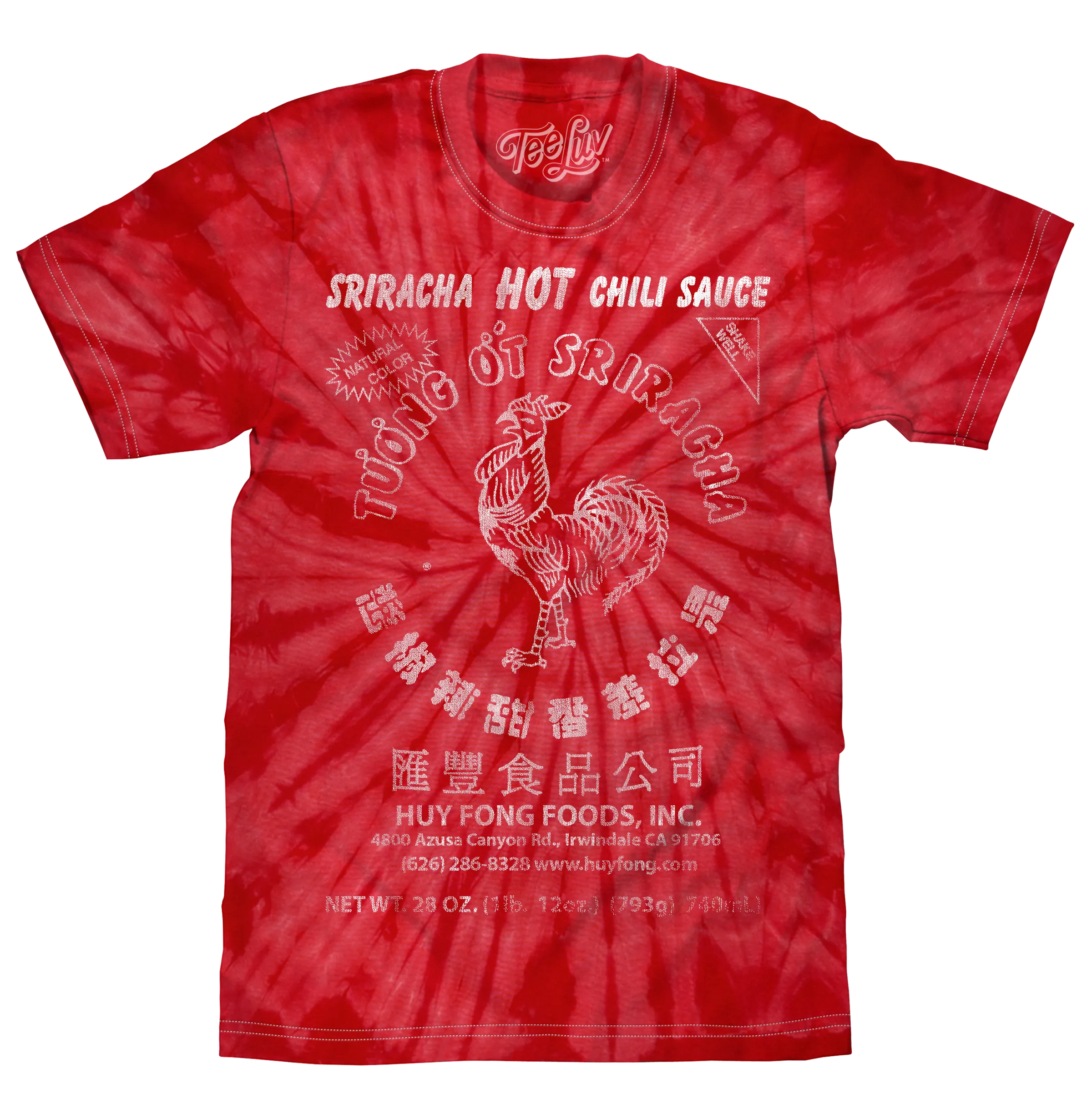 Faded Tuong Ot Sriracha Tie Dye T-Shirt - Spider Red