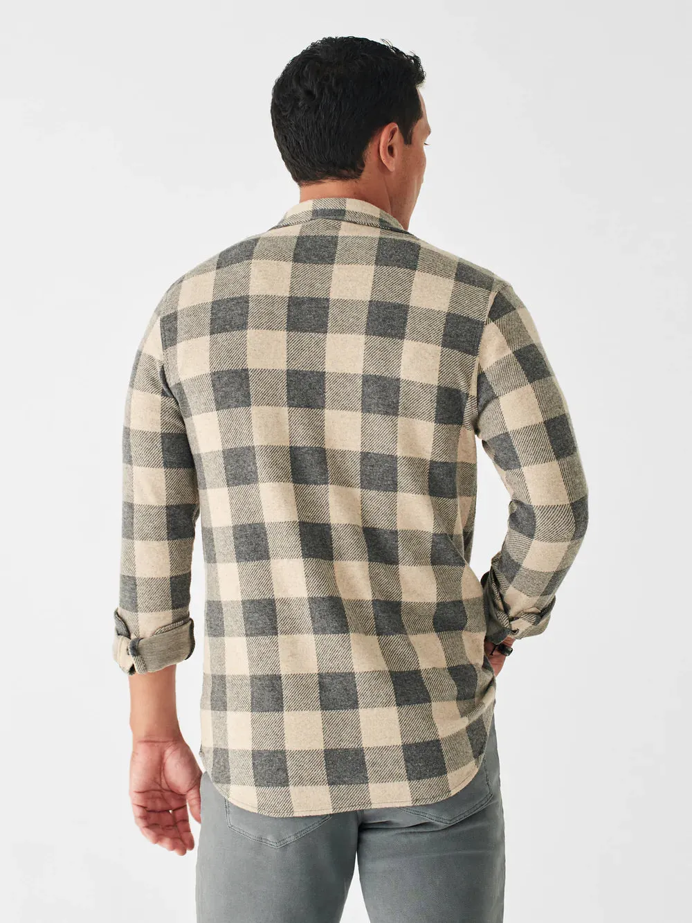 Faherty - Legend Sweater Shirt - Tan Charcoal Buffalo