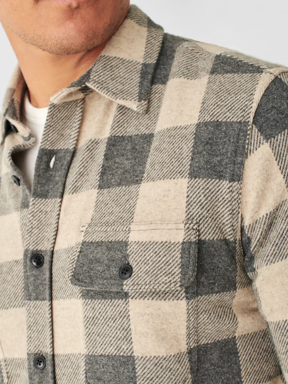 Faherty - Legend Sweater Shirt - Tan Charcoal Buffalo