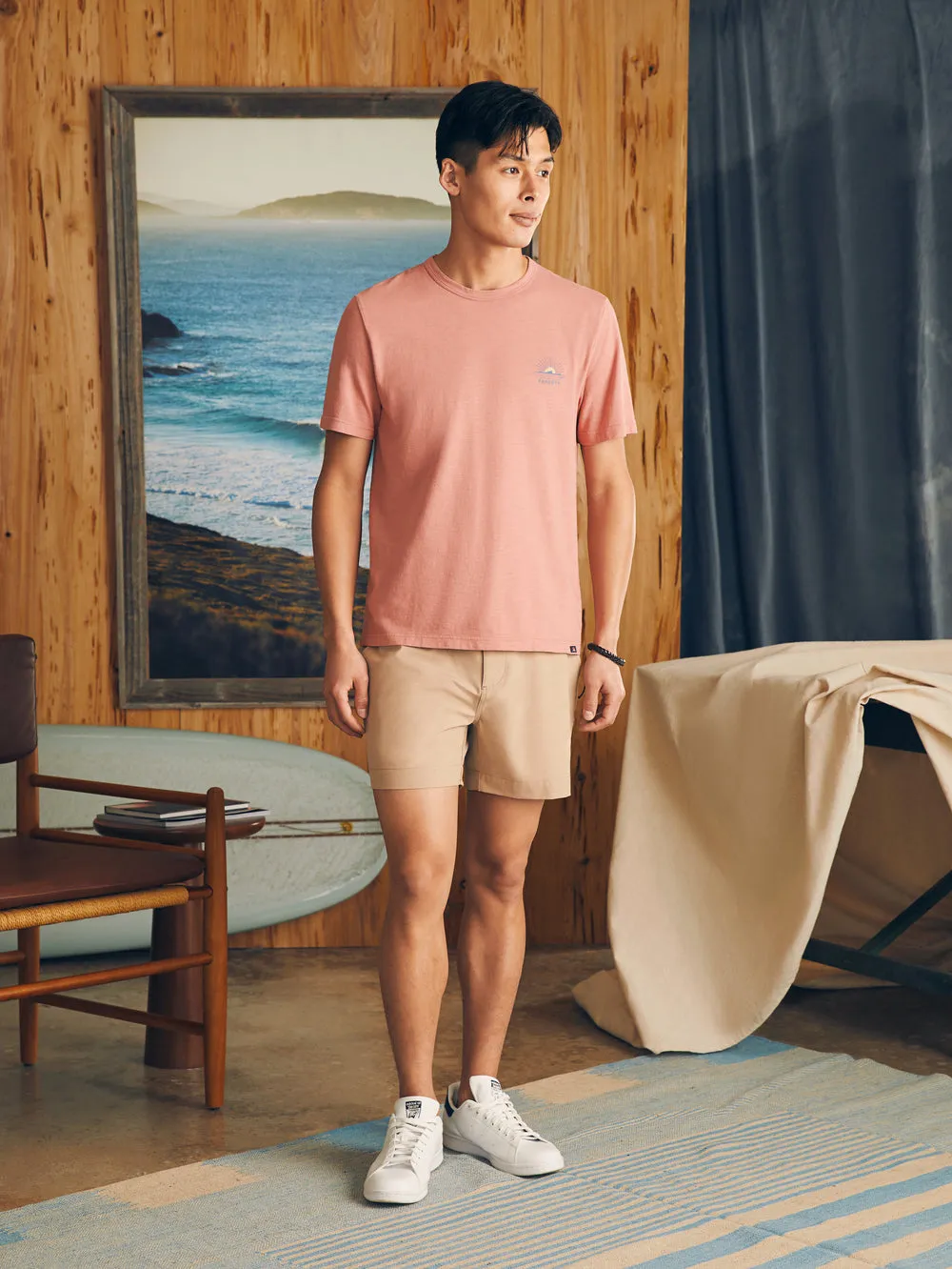 Faherty Sunwashed Graphic Tee in Faded Flag