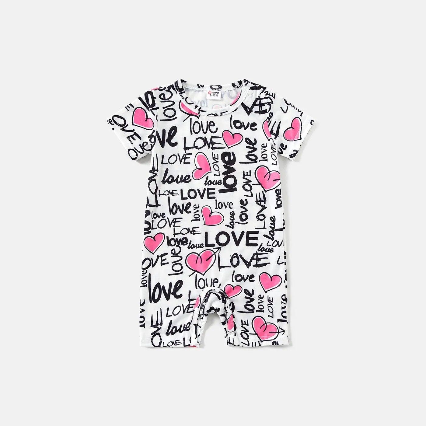 Family Matching Allover Heart & Letter Print Drawstring Ruched Bodycon Dresses and Short-sleeve T-shirts Sets