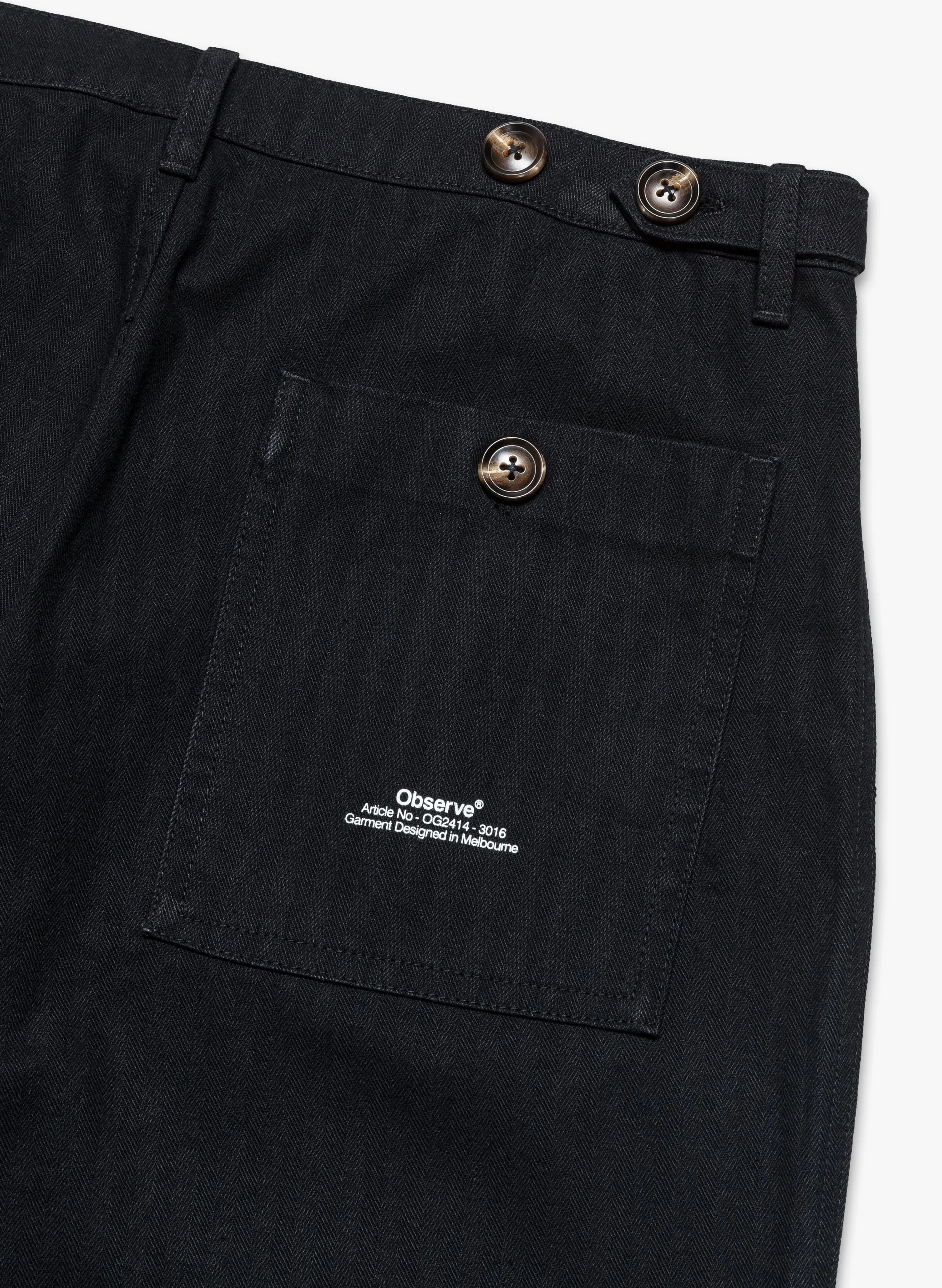 Fatigue Herringbone Trouser - Black