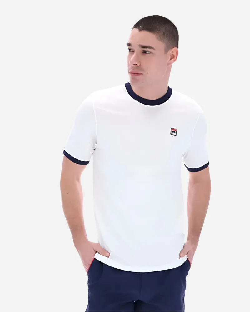 FILA Marconi Essential Ringer T Shirt White/Navy