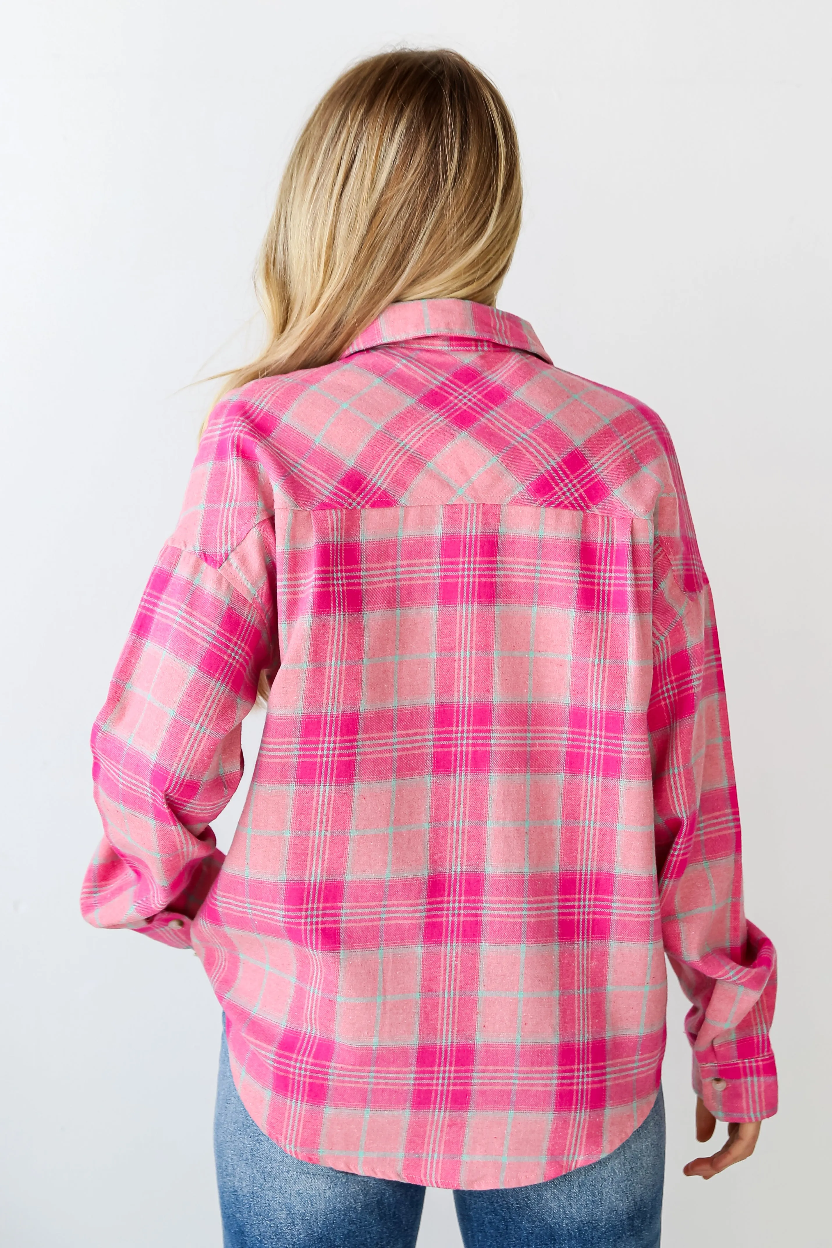 FINAL SALE - Fall Behavior Pink Plaid Oversized Flannel