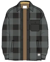 Firelight Sherpa Lined Overshirt - Storm Grey Buffalo