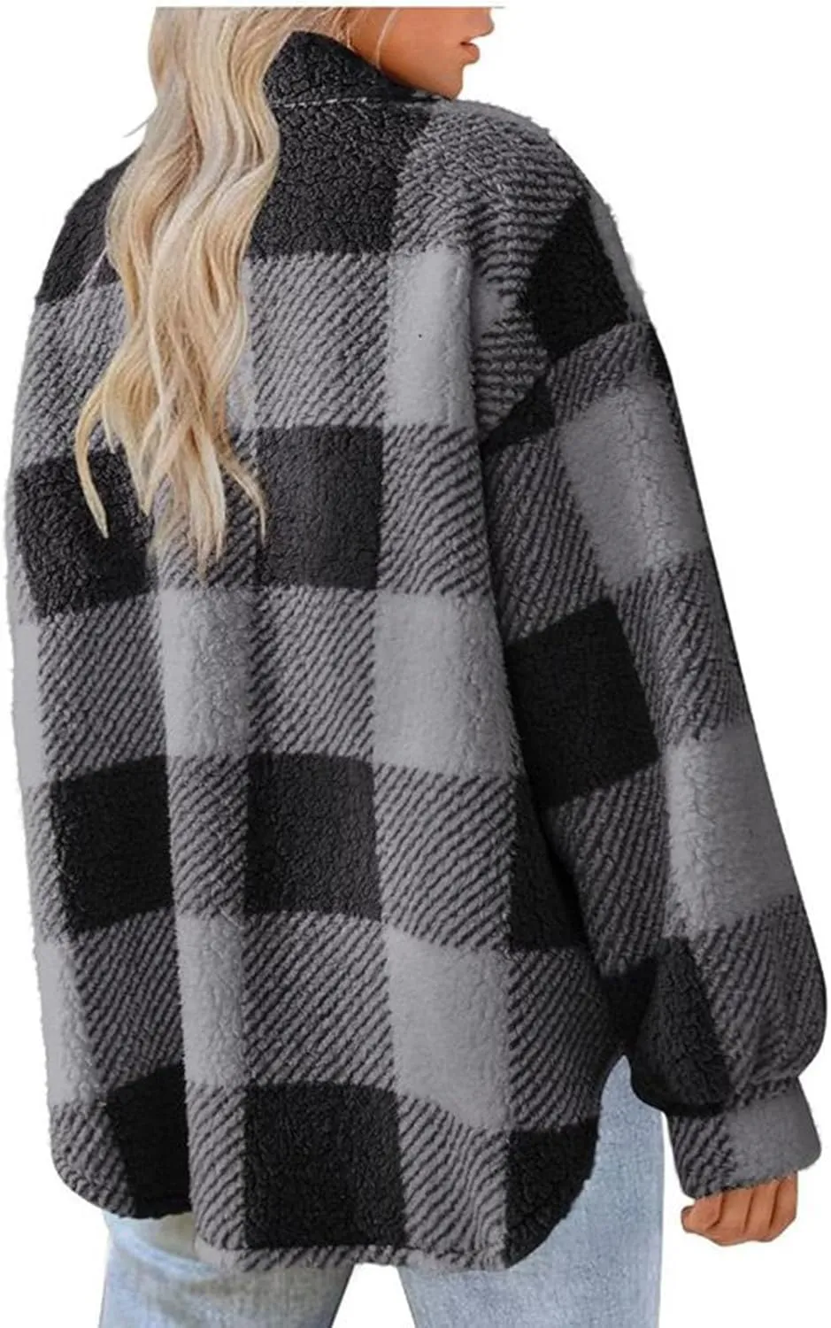 Flannel Jacket for Women 2023 Fall Winter Plaid Shacket Soft Wool Blend Flannel Shirts Plus Size Long Sleeve Blouses